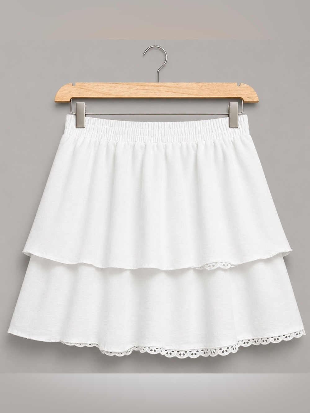 Princess Polly White Tiered Eyelet Lace Mini Skirt Coquette Boho Bachelorette 4